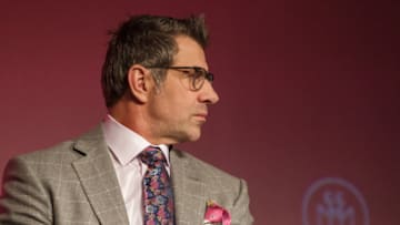 MONTREAL, QC - NOVEMBER 17: Montreal Canadiens general manager Marc Bergevin speaks during a Q