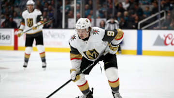 SAN JOSE, CALIFORNIA - OCTOBER 04: Cody Glass #9 of the Vegas Golden Knights in action against the San Jose Sharks at SAP Center on October 04, 2019 in San Jose, California. (Photo by Ezra Shaw/Getty Images)