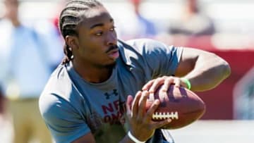 Mar 27, 2013; Columbia, SC, USA; South Carolina Gamecocks former player Marcus Lattimore makes a reception during pro day in Columbia. Mandatory Credit: Jeff Blake-USA TODAY Sports