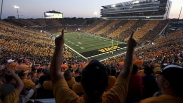 IOWA CITY, IOWA- SEPTEMBER 23: The Penn State Nittany Lions face off against the Iowa Hawkeyes, September 23, 2017 at Kinnick Stadium in Iowa City, Iowa. (Photo by Matthew Holst/Getty Images) *** Local Caption ***