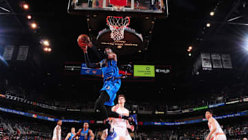 PHOENIX, AZ - APRIL 9: Nerlens Noel #3 of the Dallas Mavericks shoots the ball against the Phoenix Suns on April 9, 2017 at Talking Stick Resort Arena in Phoenix, Arizona. NOTE TO USER: User expressly acknowledges and agrees that, by downloading and or using this photograph, user is consenting to the terms and conditions of the Getty Images License Agreement. Mandatory Copyright Notice: Copyright 2017 NBAE (Photo by Barry Gossage/NBAE via Getty Images)