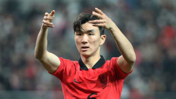 SEOUL, SOUTH KOREA - MARCH 28: Hwang In-beom of South Korea in action during the international friendly match between South Korea and Uruguay at Seoul World Cup Stadium on March 28, 2023 in Seoul, South Korea. (Photo by Chung Sung-Jun/Getty Images)