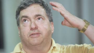 10 Jun 1997: General manager Jerry Krause of the Chicago Bulls speaks to reporters during a press conference before a playoff game against the Utah Jazz at the Delta Center in Salt Lake City, Utah.