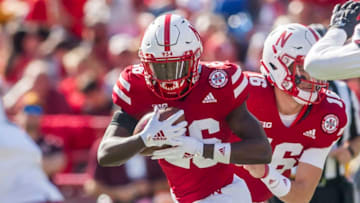 LINCOLN, NE - OCTOBER 27: Nebraska Cornhuskers running back Miles Jones (26) looks for an opening during the game between the Bethune-Cookman Wildcats and the Nebraska Cornhuskers on Saturday October 27, 2018 at Memorial Stadium in Lincoln, Nebraska. (Photo by Nick Tre. Smith/Icon Sportswire via Getty Images)