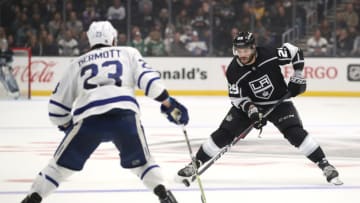 LOS ANGELES, CALIFORNIA - MARCH 05: Martin Frk #29 of the Los Angeles Kings skates against Travis Dermott #23 of the Toronto Maple Leafs during the third period at Staples Center on March 05, 2020 in Los Angeles, California. (Photo by Katelyn Mulcahy/Getty Images)