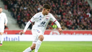 LILLE, FRANCE - MARCH 8: Bruno Guimaraes of Lyon during the Ligue 1 match between Lille OSC (LOSC) and Olympique Lyonnais (Lyon, OL) at Stade Pierre Mauroy on March 8, 2020 in Villeneuve d'Ascq near Lille, France. (Photo by Jean Catuffe/Getty Images)