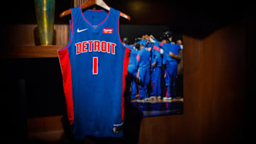 AUBURN HILLS, MI - JULY 26: Detroit Pistons introduce two new uniforms by Nike on July 26, 2017 at the Palace Of Auburn Hills in Auburn Hills, Michigan. NOTE TO USER: User expressly acknowledges and agrees that, by downloading and or using this photograph, User is consenting to the terms and conditions of the Getty Images License Agreement. Mandatory Copyright Notice: Copyright 2017 NBAE (Photo by Chris Schwegler/NBAE via Getty Images)