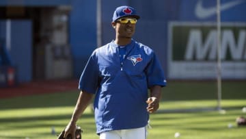 Jul 26, 2016; Toronto, Ontario, CAN; Toronto Blue Jays left fielder Melvin Upton Jr. takes batting practice before a game against the San Diego Padres at Rogers Centre. Mandatory Credit: Nick Turchiaro-USA TODAY Sports