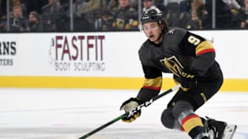 LAS VEGAS, NEVADA - SEPTEMBER 29: Cody Glass #9 of the Vegas Golden Knights skates during the first period against the San Jose Sharks at T-Mobile Arena on September 29, 2019 in Las Vegas, Nevada. (Photo by David Becker/NHLI via Getty Images)