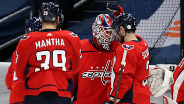 Ilya Samsonov, Justin Schultz, Washington Capitals (Photo by Rob Carr/Getty Images)