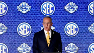 SEC Commissioner Greg Sankey address the media during SEC Media Days at the Hyatt Regency in Hoover, Ala., Monday, July 19, 2021. [Staff Photo/Gary Cosby Jr.]Sec Media Days