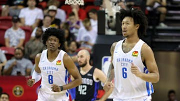 Jalen Williams #8 and Jaylin Williams #6 of the Oklahoma City Thunder (Photo by Ethan Miller/Getty Images)
