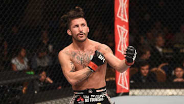 LAS VEGAS, NV - JANUARY 31: Ian McCall squares off against John Lineker in their flyweight bout during the UFC 183 event at the MGM Grand Garden Arena on January 31, 2015 in Las Vegas, Nevada. (Photo by Josh Hedges/Zuffa LLC/Zuffa LLC via Getty Images)