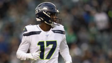 PHILADELPHIA, PA - NOVEMBER 24: Malik Turner #17 of the Seattle Seahawks looks on against the Philadelphia Eagles at Lincoln Financial Field on November 24, 2019 in Philadelphia, Pennsylvania. (Photo by Mitchell Leff/Getty Images)