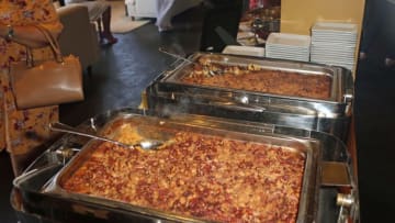NEW ORLEANS, LA - JULY 08: A pair of different types of bread pudding is on display during the Starz Power Brunch at Cochon on July 8, 2018 in New Orleans, Louisiana. (Photo by Peter Forest/Getty Images for Starz)