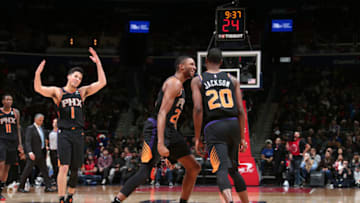 Phoenix Suns Washington Wizards Josh Jackson Mikal Bridges Devin Booker (Photo by Ned Dishman/NBAE via Getty Images)