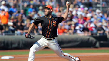 SCOTTSDALE, AZ - FEBRUARY 25: Madison Bumgarner #40 of the San Francisco Giants pitches during a game against the Chicago Cubs on Sunday, February 25, 2018 at Scottsdale Stadium in Scottsdale, Arizona. (Photo by Alex Trautwig/MLB Photos via Getty Images)