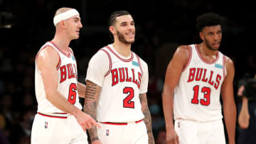 Alex Caurso, Lonzo Ball, Tony Bradley, Chicago Bulls (Photo by Katelyn Mulcahy/Getty Images)