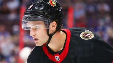 OTTAWA, ONTARIO - OCTOBER 14: Josh Norris #9 of the Ottawa Senators skates against the Toronto Maple Leafs at Canadian Tire Centre on October 14, 2021 in Ottawa, Ontario. (Photo by Chris Tanouye/Getty Images)