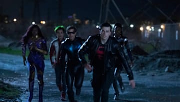 Anna Diop, Ryan Potter, Brenton Thwaites, Joshua Orpin, and Damaris Lewis in Titans Season 3, Episode 8 - Photograph by Ben Mark Holzberg/HBO Max