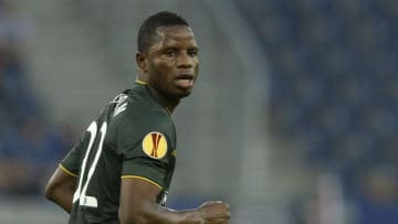 SALZBURG,AUSTRIA - SEPTEMBER 18: Mubarak Wakaso of Celtic in action during the UEFA Europa League Group D match between FC Salzburg and Celtic FC on September 18, 2014 in Salzburg,Austria. (Photo by Samuel Kubani/EuroFootball/Getty Images)
