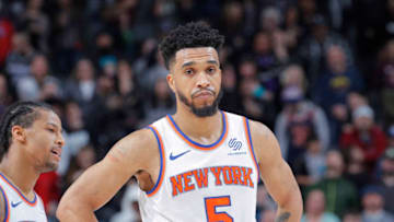SACRAMENTO, CA - MARCH 4: Courtney Lee #5 of the New York Knicks looks on during the game against the Sacramento Kings on March 4, 2018 at Golden 1 Center in Sacramento, California. Copyright 2018 NBAE (Photo by Rocky Widner/NBAE via Getty Images)