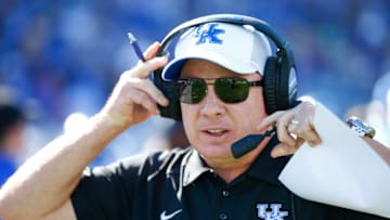 LEXINGTON, KY - SEPTEMBER 30: Head coach Mark Stoops of the Kentucky Wildcats is seen before the game against the Eastern Michigan Eagles at Commonwealth Stadium on September 30, 2017 in Lexington, Kentucky. (Photo by Michael Hickey/Getty Images)