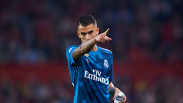 SEVILLE, SPAIN - MAY 09: Dani Ceballos of Real Madrid CF reacts during the La Liga match between Sevilla FC and Real Madrid at Ramon Sanchez Pizjuan stadium on May 9, 2018 in Seville, Spain. (Photo by Aitor Alcalde/Getty Images)