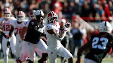 Indiana Hoosiers wide receiver Whop Philyer catches the pass against the Nebraska Cornhuskers (Bruce Thorson-USA TODAY Sports)
