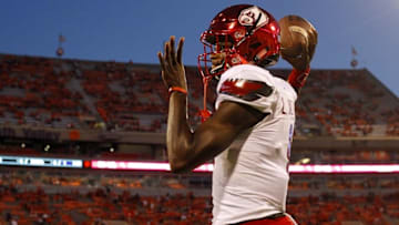 Oct 1, 2016; Clemson, SC, USA; Louisville Cardinals quarterback Lamar Jackson (8) warms up prior to the game against the Clemson Tigers at Clemson Memorial Stadium. Mandatory Credit: Joshua S. Kelly-USA TODAY Sports