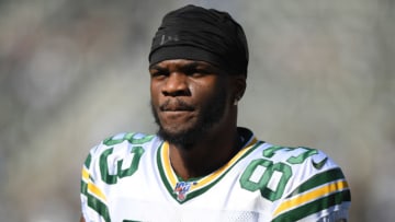 CARSON, CALIFORNIA - NOVEMBER 03: Marquez Valdes-Scantling #83 of the Green Bay Packers before the game against the Los Angeles Chargers at Dignity Health Sports Park on November 03, 2019 in Carson, California. (Photo by Harry How/Getty Images)