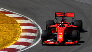 MONTREAL, QC - JUNE 09: Sebastian Vettel of Germany driving the (5) Scuderia Ferrari SF90 during the F1 Grand Prix of Canada at Circuit Gilles Villeneuve on June 9, 2019 in Montreal, Canada. (Photo by Dan Istitene/Getty Images)
