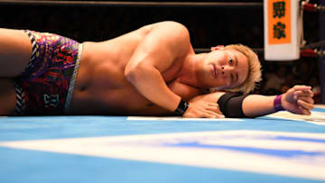 TOKYO, JAPAN - JULY 20: Kazuchika Okada looks on during the New Japan Pro-Wrestling G1 Climax 29 at Korakuen Hall on July 20, 2019 in Tokyo, Japan. (Photo by Etsuo Hara/Getty Images)