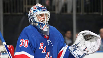 NEW YORK, NY - MARCH 01: Henrik Lundqvist #30 of the New York Rangers tends the net against the Montreal Canadiens at Madison Square Garden on March 1, 2019 in New York City. The Montreal Canadiens won 4-2. (Photo by Jared Silber/NHLI via Getty Images)