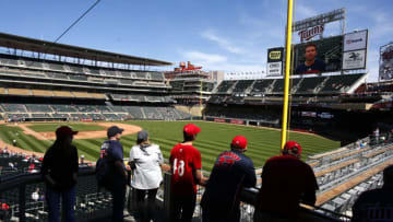 MINNEAPOLIS, MN - APRIL 22: Minnesota Twins fans take in the stadium view and the pleasant weather before a game between the Detroit Tigers and the Minnesota Twins on April 22, 2017 at Target Field in Minneapolis, Minnesota. Photo by Andy King/Getty Images)