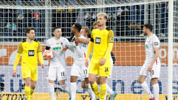 Noah Sarenren Bazee celebrates scoring the equalising goal (Photo by MICHAELA REHLE/AFP via Getty Images)