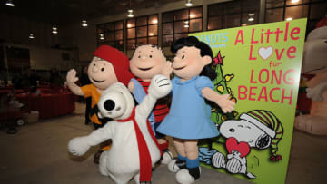 NEW YORK, NY - DECEMBER 12: (L-R) Charlie Brown, Snoopy, Linus van Pelt and Lucy van Pelt, attend 'Snoopy Brings A Little Love To Long Beach' on December 12, 2012 in New York City. (Photo by Gary Gershoff/Getty Images for Peanuts)