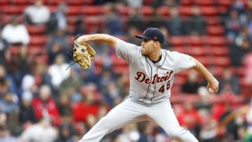 BOSTON, MASSACHUSETTS - APRIL 23: Matthew Boyd #48 of the Detroit Tigers pitches in the bottom of the seventh inning of game one of the doubleheader against the Boston Red Sox at Fenway Park on April 23, 2019 in Boston, Massachusetts. (Photo by Omar Rawlings/Getty Images)