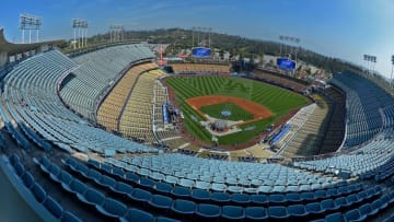 Apr 12, 2016; Los Angeles, CA, USA; General view of Dodger Stadium before the game between the Los Angeles Dodgers and the Arizona Diamondbacks. Mandatory Credit: Jayne Kamin-Oncea-USA TODAY Sports