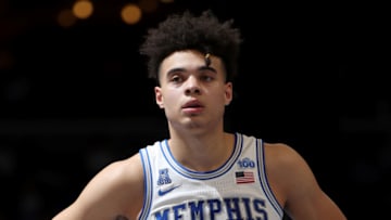 MEMPHIS, TN - MARCH 05: Lester Quinones #11 of the Memphis Tigers looks on against the Wichita State Shockers during a game on March 5, 2020 at FedExForum in Memphis, Tennessee. Memphis defeated Wichita State 68-60. (Photo by Joe Murphy/Getty Images)"n