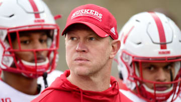 MADISON, WISCONSIN - NOVEMBER 20: Head coach Scott Frost of the Nebraska Cornhuskers looks on before a game against the Wisconsin Badgers at Camp Randall Stadium on November 20, 2021 in Madison, Wisconsin. (Photo by Patrick McDermott/Getty Images)