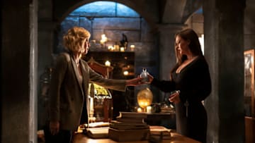 THE ORDER (L to R) SARAH GREY as ALYSSA DRAKE and KATHARINE ISABELLE as VERA STONE in episode 201 of THE ORDER Cr. DANIEL POWER/NETFLIX © 2020