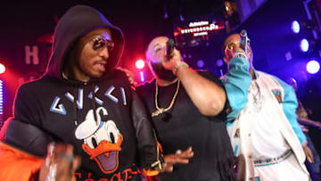 NEW ORLEANS, LA - FEBRUARY 18: (L-R) Future, DJ Khaled and ASAP Ferg perform at DJ Khaled and Friends at The House of Blues on February 18, 2017 in New Orleans, Louisiana. (Photo by Thaddaeus McAdams/FilmMagic)