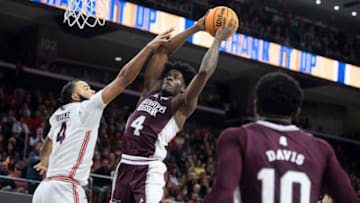 Mississippi State Bulldogs forward Cameron Matthews (4) dunks the ball as Auburn Tigers takes on Mississippi State Bulldogs at Neville Arena in Auburn, Ala., on Saturday, Jan. 14, 2023. Auburn Tigers defeated Mississippi State Bulldogs 69-63.