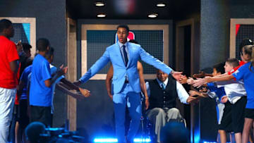 NEW YORK, NY - JUNE 21: Zhaire Smith is introduced before the 2018 NBA Draft at the Barclays Center on June 21, 2018 in the Brooklyn borough of New York City. NOTE TO USER: User expressly acknowledges and agrees that, by downloading and or using this photograph, User is consenting to the terms and conditions of the Getty Images License Agreement. (Photo by Mike Stobe/Getty Images)