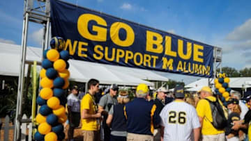 Jan 1, 2016; Orlando, FL, USA; Michigan Wolverines fans gather before the 2016 Citrus Bowl between the Michigan Wolverines and the Florida Gators at Orlando Citrus Bowl Stadium. Mandatory Credit: Jim Dedmon-USA TODAY Sports