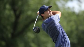 OLYMPIA FIELDS, ILLINOIS - AUGUST 27: Scottie Scheffler of the United States plays his shot from the seventh tee during the first round of the BMW Championship on the North Course at Olympia Fields Country Club on August 27, 2020 in Olympia Fields, Illinois. (Photo by Andy Lyons/Getty Images)