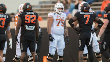Junior Angilau, Texas Football Mandatory Credit: Texas won 41-34. Brett Rojo-USA TODAY Sports