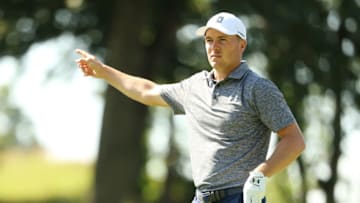 CROMWELL, CONNECTICUT - JUNE 26: Jordan Spieth of the United States reacts to his shot from the 18th tee during the second round of the Travelers Championship at TPC River Highlands on June 26, 2020 in Cromwell, Connecticut. (Photo by Maddie Meyer/Getty Images)