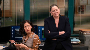 LAW & ORDER -- "Appraisal" Episode 22021 -- Pictured: (l-r) Connie Shi as Violet Yee, Camryn Manheim as Lt. Kate Dixon -- (Photo by: Peter Kramer/NBC)